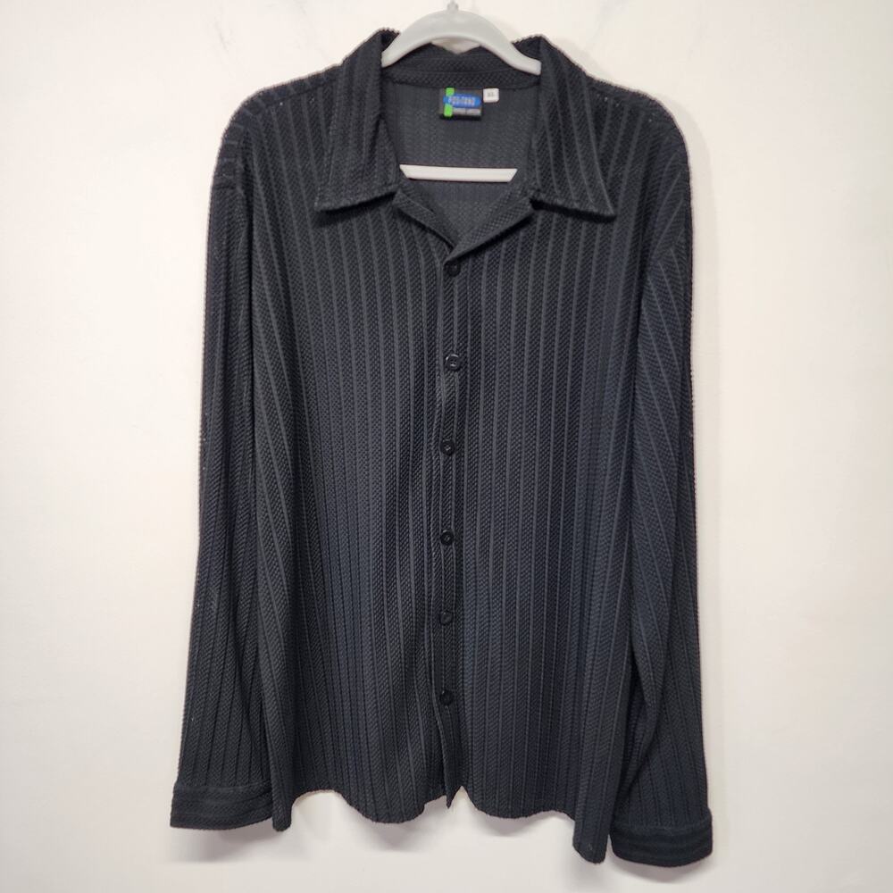Vintage Positano Charlie Lapson Shirt Mens XL Club Black Button Front Woven